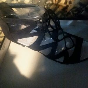 Brand new in box Fergalicious lace up heels